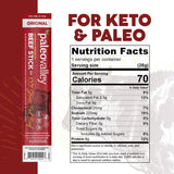 paleovalley 100% grass fed original beef sticks - delicious gluten free snack - keto friendly paleo protein