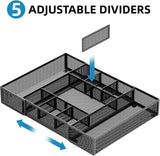 marbrasse expandable desk drawer organizer with 10 adjustable black compartments perfect for office supplies