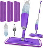 HOMTOYOU Lightweight Microfiber Spray Mop for Hardwood, Tile, and Vinyl Floors - Includes 3 Reusable Pads