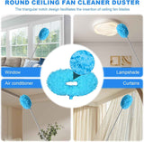 Storystore Ceiling Fan Cleaner Duster with Adjustable Extension Pole and Removable Fan Blade Cleaner 13 to 49.7 inches Blue
