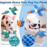 Vitscan Upgraded Goose Indestructible Dog Toys for Aggressive Chewers Small Medium Large Breed, Crinkle Squeaky Plush Dog Puppy Chew Toys for Teething, Duck Puppy Toys