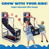 joyin arcade basketball game set with 4 balls and hoop for kids 3 to 12 years old