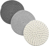 Potholders Set Trivets Set 100% Pure Cotton Thread Weave Hot Pot Holders Set, Gray