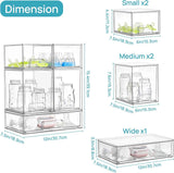 Vtopmart Stackable Storage Drawers Set of 5 - Clear Plastic Organizer Bins for Baby Bottle, Beauty Supplies, Kitchen, Bathroom, Cabinet, Pantry