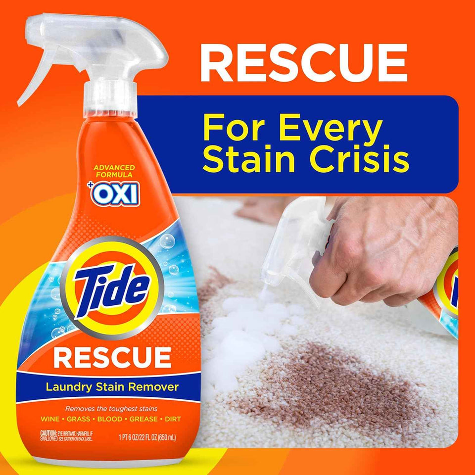 Tide Laundry Stain Remover Spray with Oxi - Tough Stain Treater for Clothes, Carpet, Upholstery, Pet Bedding