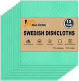 Swedish Dish Cloths - 10 Pack Reusable Kitchen Dishcloths - Ultra Absorbent Dish Towels for Washing Dishes - Cellulose Sponge Cloth Cleaning Rag - Assorted