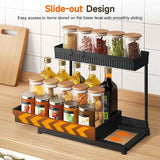 3 Pack L-Shaped Under Sink Organizer with Hooks and Hanging Cup, Black, 2026 Model