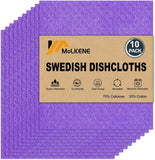 Swedish Dish Cloths - 10 Pack Reusable Kitchen Dishcloths - Ultra Absorbent Dish Towels for Washing Dishes - Cellulose Sponge Cloth Cleaning Rag - Assorted