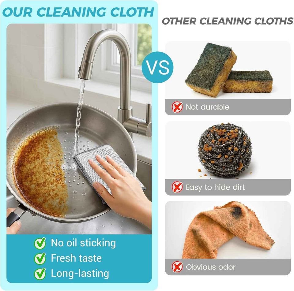 12 PCS Non Scratch Wire Dishcloths for Multi-Surface Cleaning