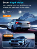 Navycrest 4K Dash Cam Front and Rear with 64GB Card, Built-in 5G WiFi, Dash Camera for Cars 4K Front and 1080P Rear, Dashcams for Cars Loop Recording, Gravity Sensor, 24-Hours Parking Mode