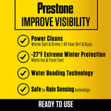 Prestone AS658 2-in-1 windshield washer fluid, 1 gallon, advanced winter de-icer and summer bug wash