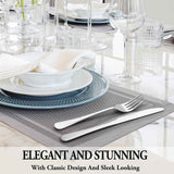 MUTNITT Silverware Set with Steak Knives Service for 4,Stainless Steel Flatware, Mirror Polished Cutlery Utensil Set for Home Kitchen Eating Tableware, Include Fork Knife Spoon, Dishwasher Safe