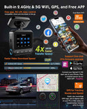 Sarmert C2 4K Dual Dash Cam with built-in GPS, 5G WiFi, and 64GB card for cars with night vision