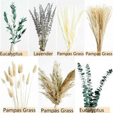 Exquisite lavender and eucalyptus dried flower arrangement for bohemian home decor and wedding tables