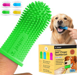 Jasper 2-pack 360-degree dog toothbrush kit for small and large pets, blue