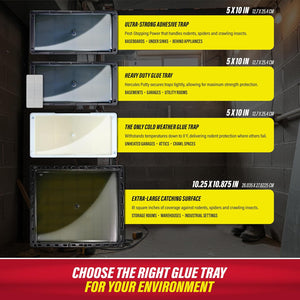 Catchmaster Rat, Snake and Mouse Traps 12Pk, Large Bulk Glue Rat Traps for Home, Adhesive Plastic Tray for Inside House, Snake, Mice, & Spider Catcher, Pest Control for House & Garage