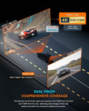 Sarmert C2 4K Dual Dash Cam with built-in GPS, 5G WiFi, and 64GB card for cars with night vision