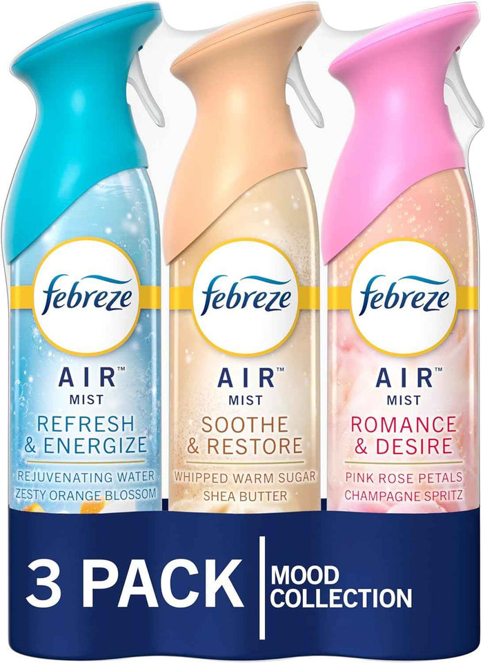 Febreze Air Mist 8.8oz Odor-Fighting Spray for Home, Bathroom, Kitchen, and Car - 3 Count