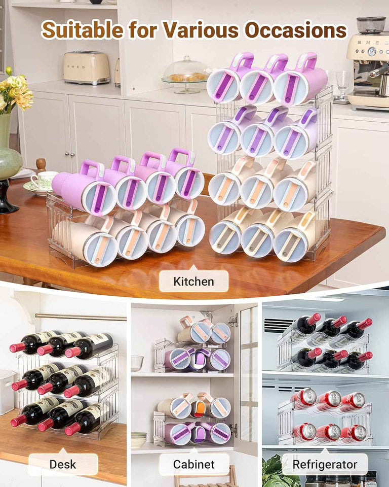 Stanley Cup 40 oz Tumbler Organizer - Stackable Storage Holder for Large Water Bottles, 4-Pack