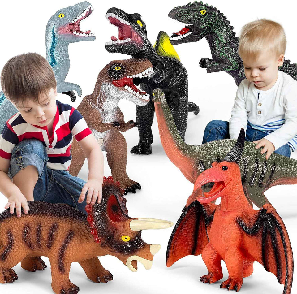 kissdream 7 piece jumbo dinosaur toys for boys realistic giant dinosaur toys 3-5 years