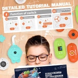 Science kits for kids, electronics exploration, 35 circuit parts, STEM educational toy gifts for ages 3-12