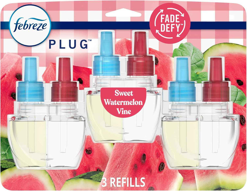 Febreze Plug In Air Freshener, Sweet Watermelon Vine Scent, Long Lasting for Strong Odors