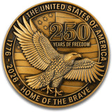USA 250th Anniversary Commemorative Zinc Alloy Coin - United States of America Liberty & Courage 1776-2026