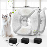 32 Pcs Cat Water Fountain Replacement Filters-16 Pack Cat Fountain Filters with 16 Pack Sponges, Enhanced Compatibility Pet Fountain Filter Fit for 95oz/2.8L 135oz/4L 67oz/2L Pet Drinking Fountain