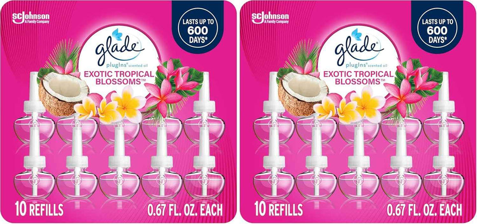 Glade PlugIns Refills Air Freshener, Scented and Essential Oils for Home and Bathroom, Aqua Waves, 6.7 Fl Oz, 10 Count