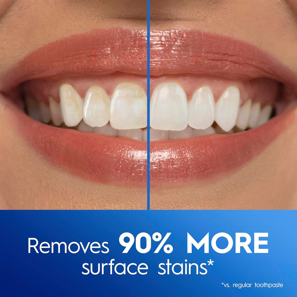 Crest 3D White Advanced Luminous Mint Teeth Whitening Toothpaste, Crest Toothpaste, 3.7 oz Pack of 4 - Helps Remove Surface Stains, Whitens Teeth, Strengthens Tooth Enamel, Protects Against Cavities