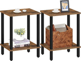 TUTOTAK End Table, Set of 2, Side Table, Nightstand, 2-Tier Storage Shelf, Sofa Table for Small Space, Living Room, Bed Room TB01BB035