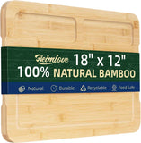 Heimlove Walnut Wood Cutting Board for Kitchen, 24"x18" Reversible Wooden Chopping Board with Deep Juice Grooves and Handles, Natural Walnut Wood Cutting Board for Chopping, Cheese, Vegetables