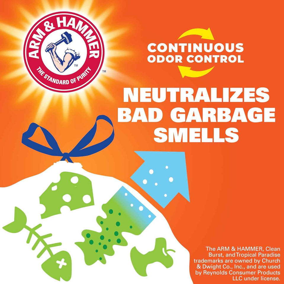 Hefty Ultra Strong 13 Gallon Trash Bags with 6-in-1 Protection and Citrus Scent for Kitchen Waste