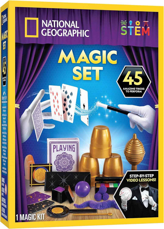 National Geographic Kids Magic Set with 45 Tricks and Video Instructions for Step-by-Step Learning