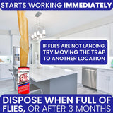 Fly Strips Indoor Sticky Hanging 24pk with Pins. Non Toxic Outdoor Fly Trap Indoor for Home. Flies Tape Paper Trap Ribbon Roll for House Gnat Fruit and Housefly. Bug Catchers for Inside Home Flypaper