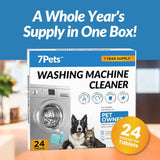 24-Count Washing Machine Cleaner Tablets for Pet Owners - Septic Safe and Eco-Friendly