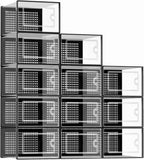Kuject X-Large Clear Plastic Shoe Storage Boxes, Stackable 12 Pack, Black