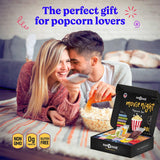 Pop n' Dulge popcorn movie night gift set with 5 gourmet kernels and 5 seasoning packs - 16 piece non-GMO kosher snacks