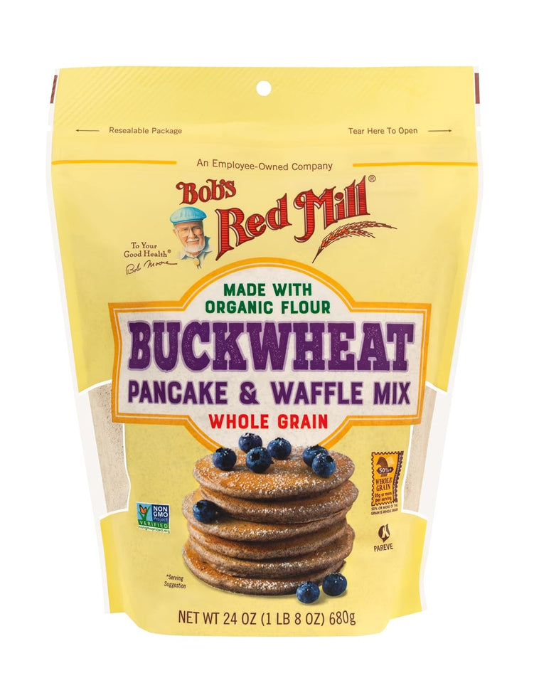 Bob's Red Mill Buckwheat Pancake & Waffle Mix, 24oz (Pack of 1) - High Fiber, Kosher