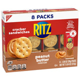 ritz peanut butter and cheese sandwich crackers variety pack, 32 snack packs, 6 crackers per pack