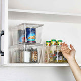 vtopmart 6 pack clear stackable storage bins for pantry kitchen organizer
