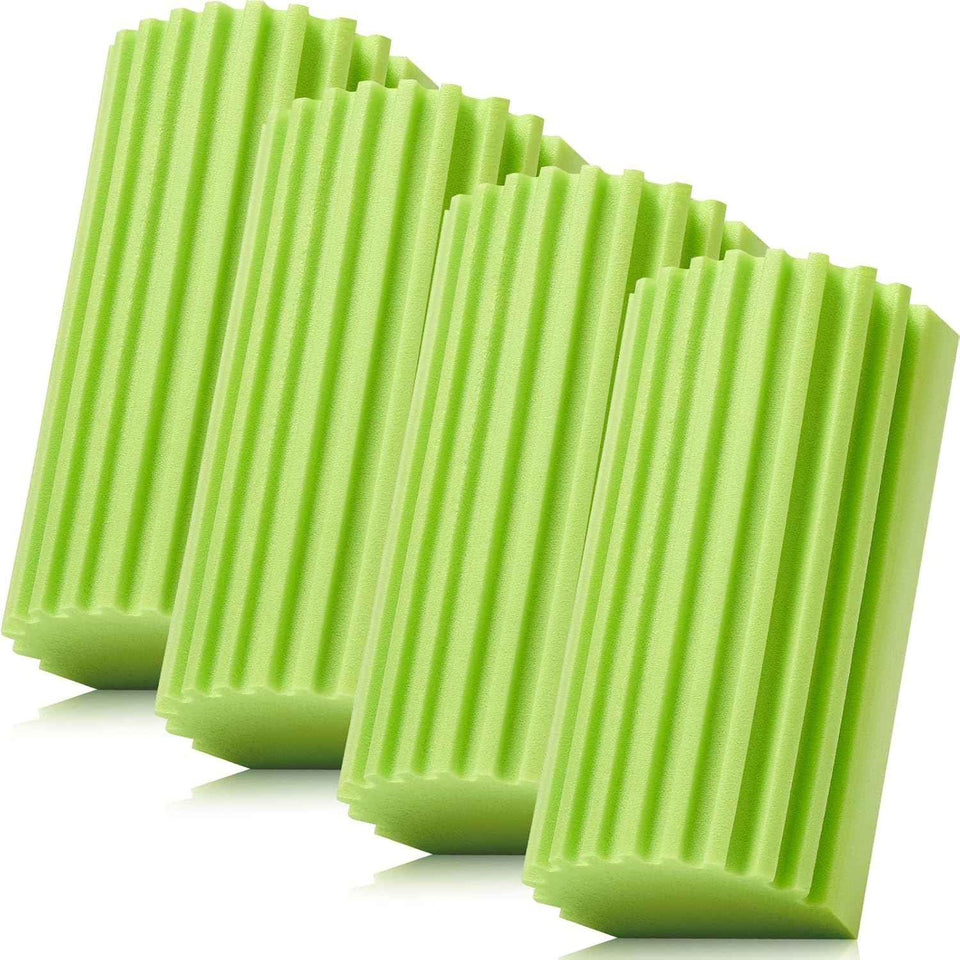 4 Pack Damp Dusting Sponge Duster, Grey Dust Cleaning Sponge, Reusable Household Cleaning Sponge Tool for Blinds, floorboards, Fan Blades, Vents, Glass, Railings, Mirrors