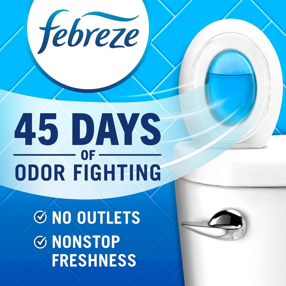 Febreze Bathroom Air Freshener 4 Count Odor Fighting, Long Lasting Plug In Alternative for Small Spaces