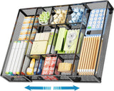 marbrasse expandable desk drawer organizer with 10 adjustable black compartments perfect for office supplies
