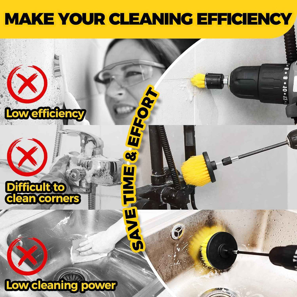 Holikme 6Pack Drill Brush Power Scrubber Cleaning Brush Extended Long Attachment Set