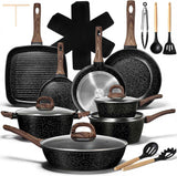 EWFEN 25 Pcs Nonstick Ceramic Cookware Sets, Healthy Non-Toxic, Induction Compatible, Cooking Set