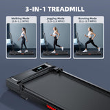 Walking Pad Treadmill for Home - Folding Treadmills with Handle Bar Portable Compact Fold up Indoor Foldable Handles Electric Walk Pads Small Spaces Mini Running Quiet Under Bed Office