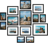 Vittanly 10 Pack Picture Frames Collage Wall Decor, Gallery Wall Frame Set for Wall or Tabletop Display, Engineered Wood and Shatter-resistant Plexiglass, Multi Sizes with 8x10, 5x7, 4x6 Frames, Black