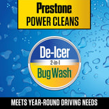 Prestone AS658 2-in-1 windshield washer fluid, 1 gallon, advanced winter de-icer and summer bug wash