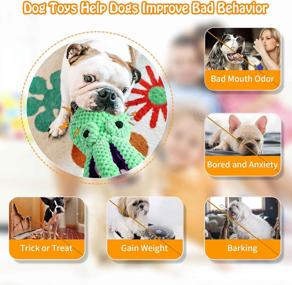 Large, soft plush squeaky dog toys for small, medium, and large dogs daily companionship, training reward, and gift.